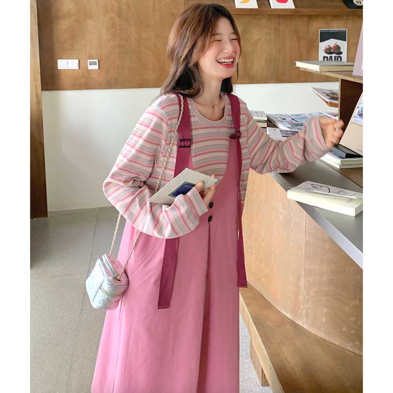 レイヤード風ドッキングジャンパースカート