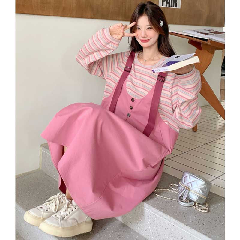 レイヤード風ドッキングジャンパースカート