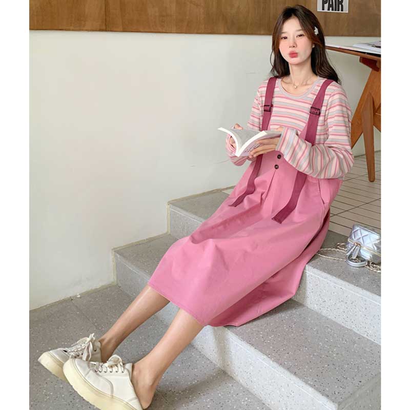 レイヤード風ドッキングジャンパースカート