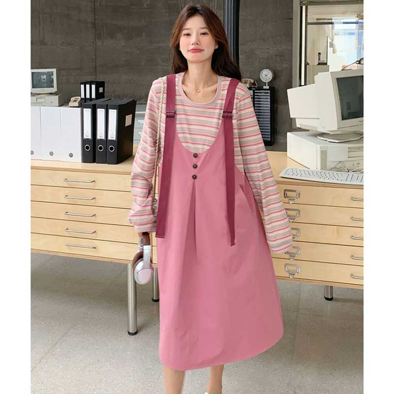 レイヤード風ドッキングジャンパースカート