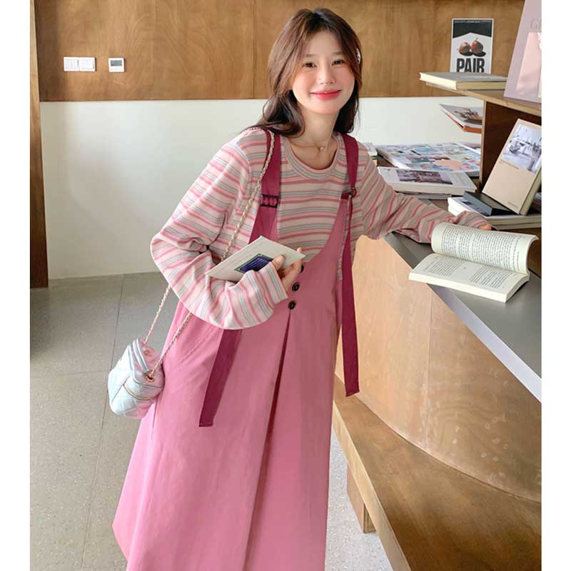 レイヤード風ドッキングジャンパースカート