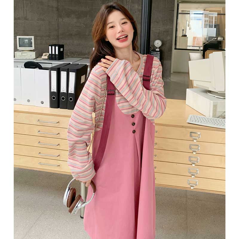 レイヤード風ドッキングジャンパースカート