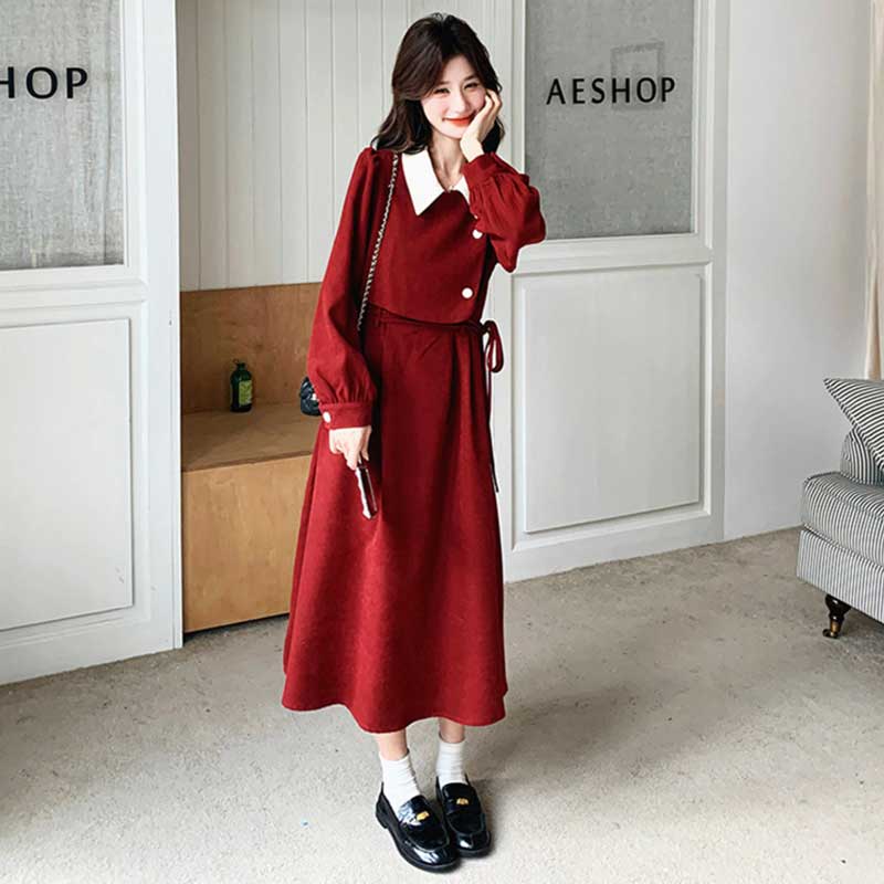 レトロセットアップ風ワンピース