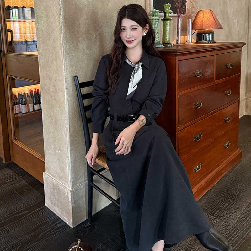 ウエストマークロングシャツワンピース(2colors)