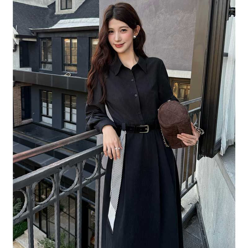 ウエストマークロングシャツワンピース(2colors)