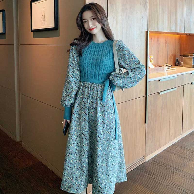 ケーブルニットドッキングワンピース(3colors)