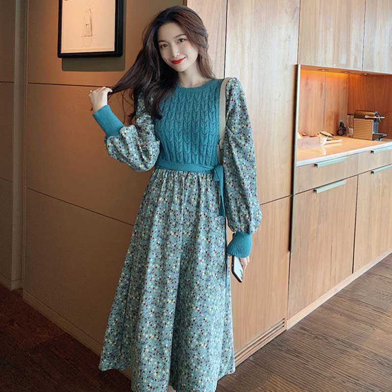 ケーブルニットドッキングワンピース(3colors)