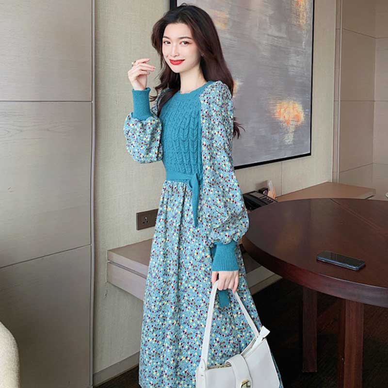 ケーブルニットドッキングワンピース(3colors)