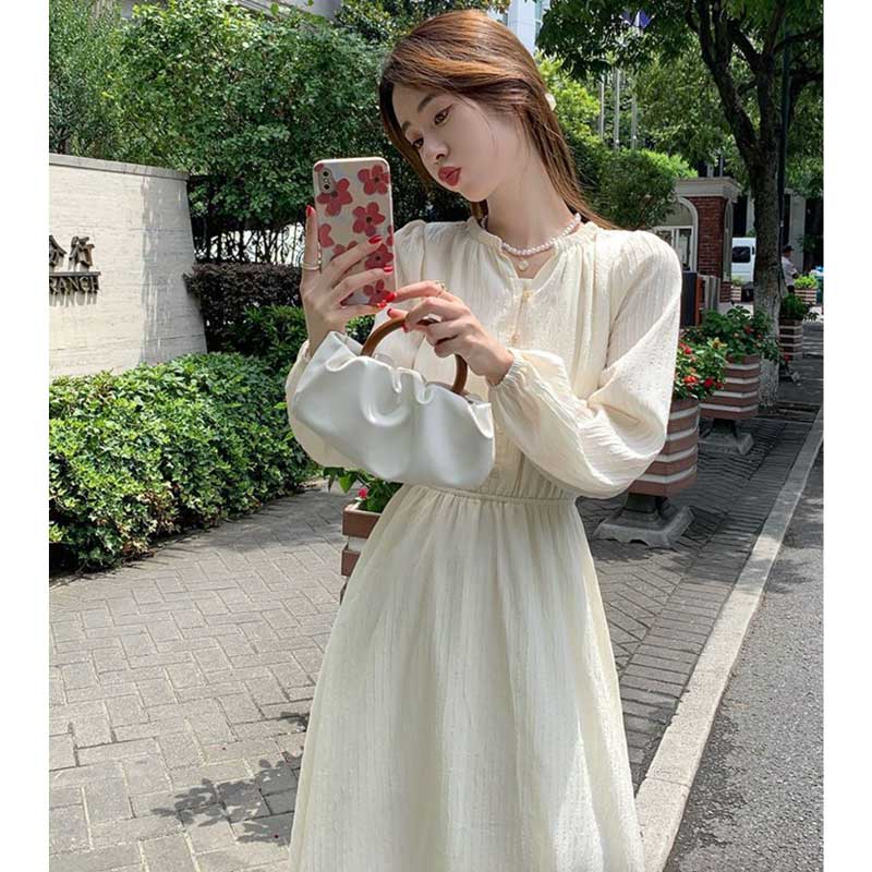 バルーンスリーブロングワンピース