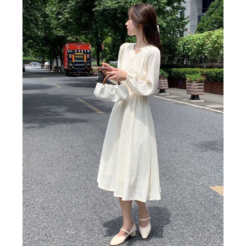 バルーンスリーブロングワンピース