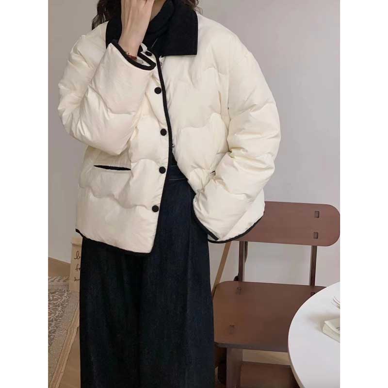 バイカラーショート丈ダウンコート(3colors)