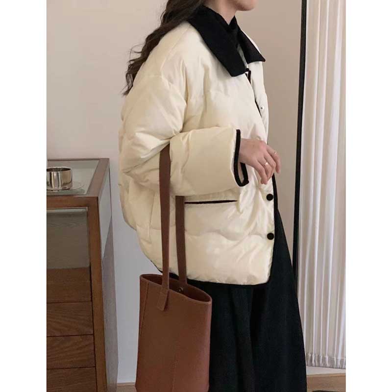 バイカラーショート丈ダウンコート(3colors)