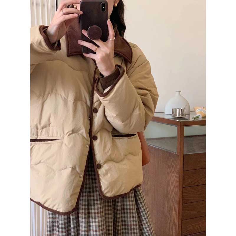 バイカラーショート丈ダウンコート(3colors)