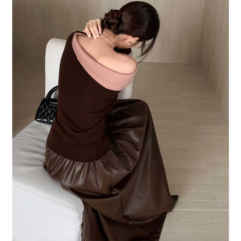 アシンメトリーネックカットソー(3colors)