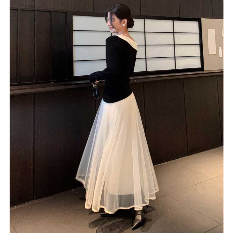 アシンメトリーネックカットソー(3colors)