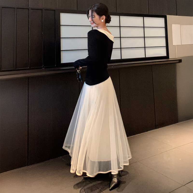 アシンメトリーネックカットソー(3colors)