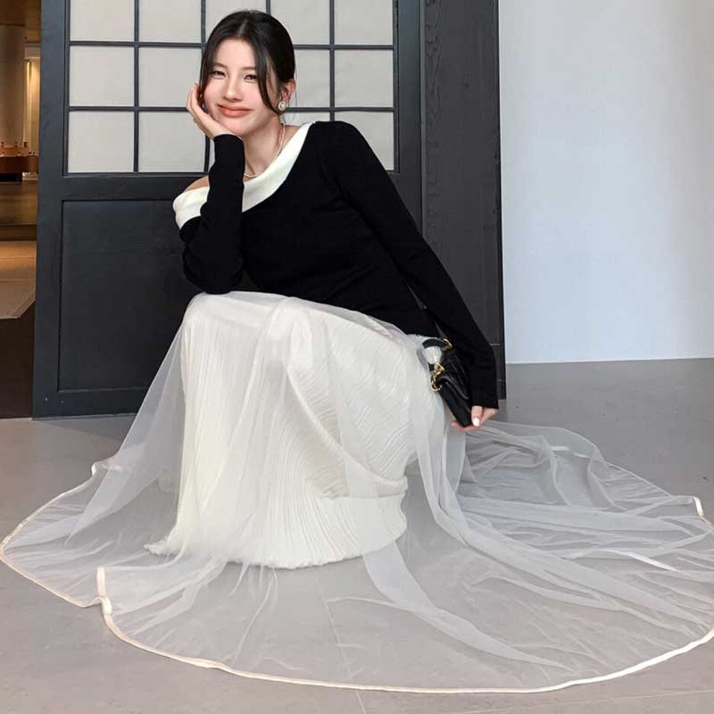 アシンメトリーネックカットソー(3colors)