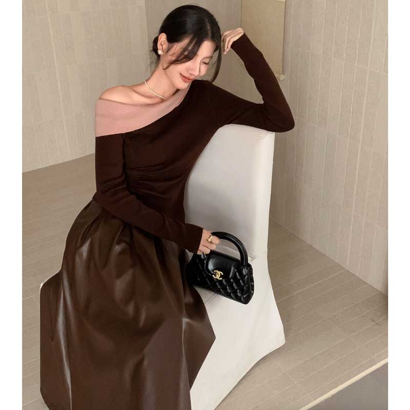 アシンメトリーネックカットソー(3colors)