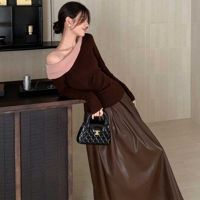 アシンメトリーネックカットソー(3colors)