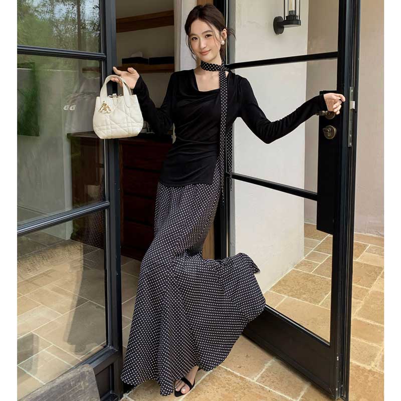 ドレープネックカットソー(2colors)