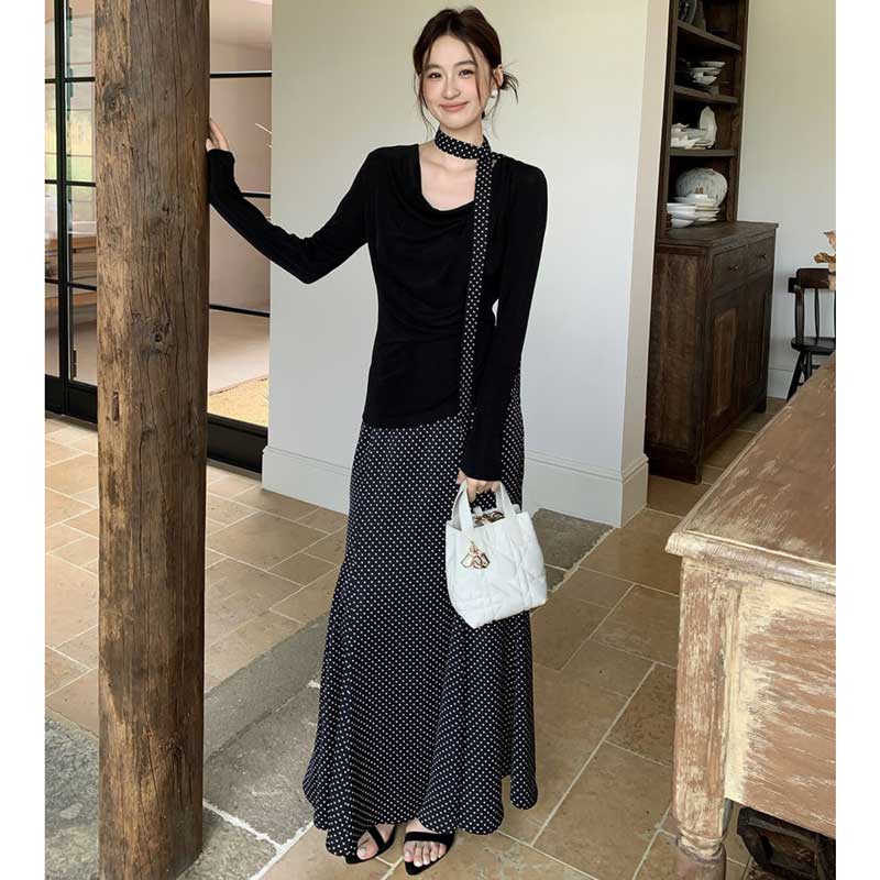 ドレープネックカットソー(2colors)