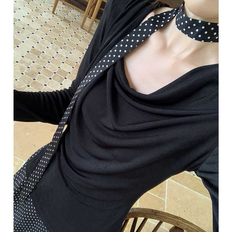 ドレープネックカットソー(2colors)