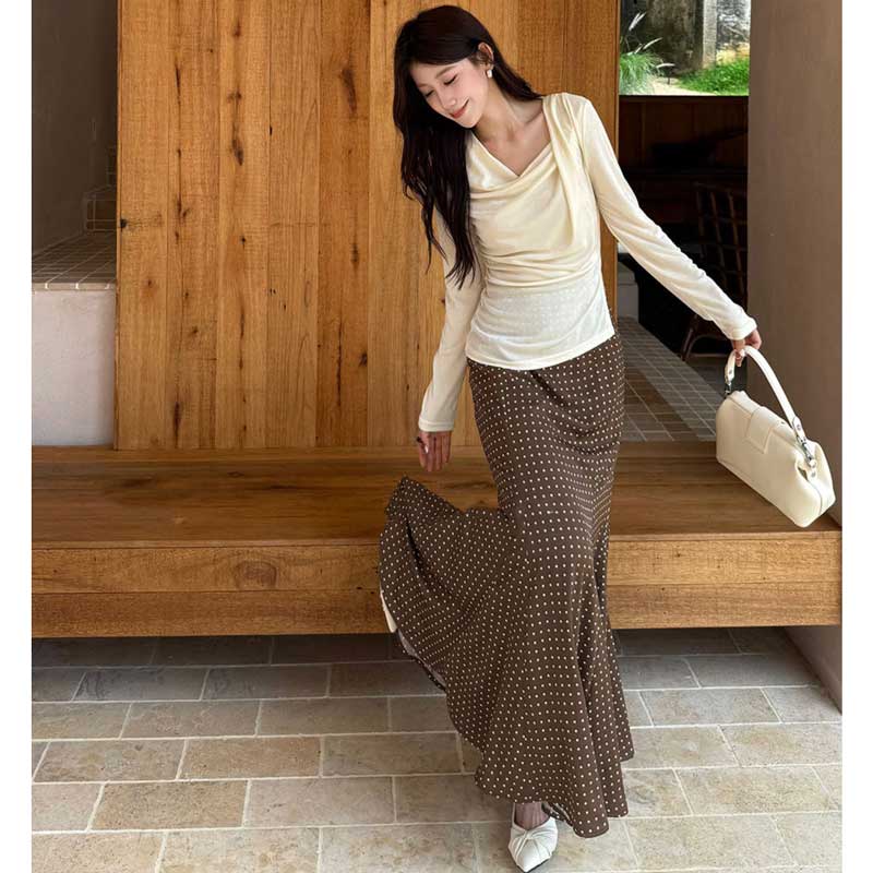 ドレープネックカットソー(2colors)