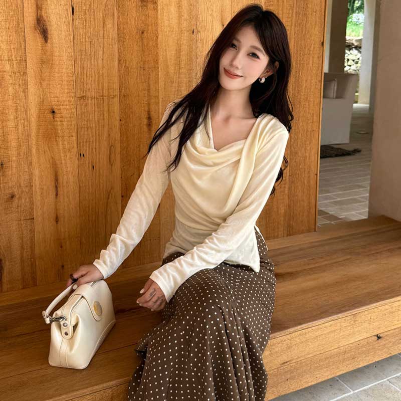 ドレープネックカットソー(2colors)