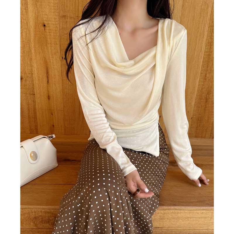 ドレープネックカットソー(2colors)