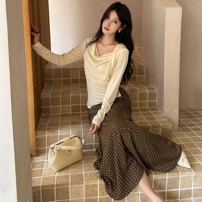 ドレープネックカットソー(2colors)