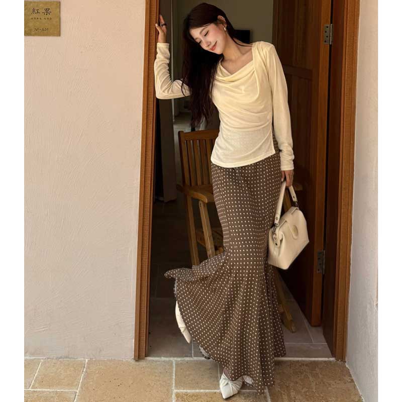 ドレープネックカットソー(2colors)