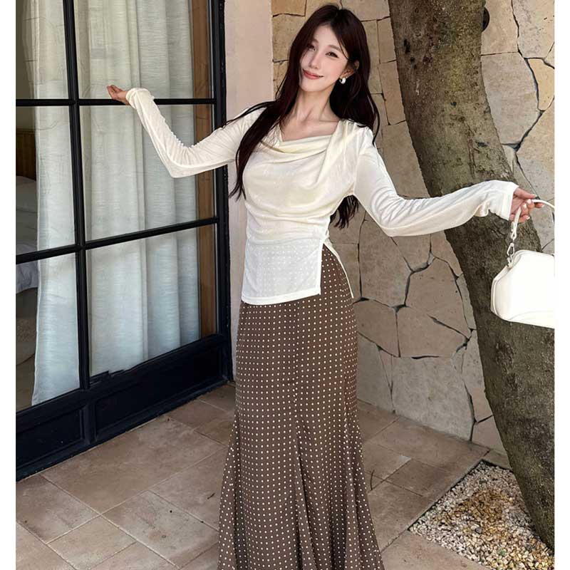 ドレープネックカットソー(2colors)