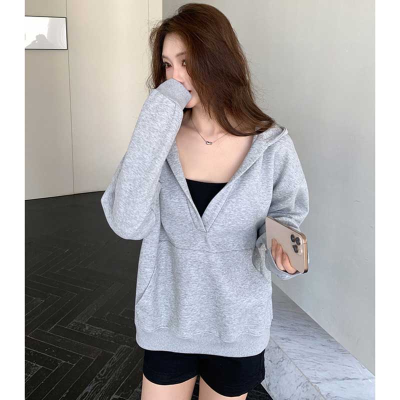 Vネックプルオーバーパーカー(7colors)