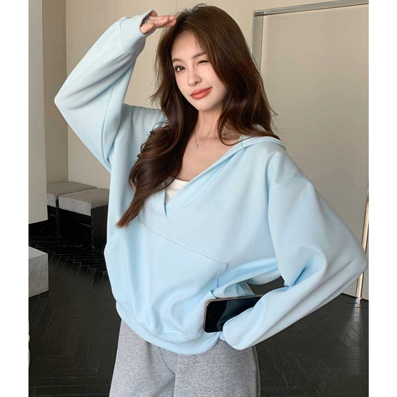 Vネックプルオーバーパーカー(7colors)