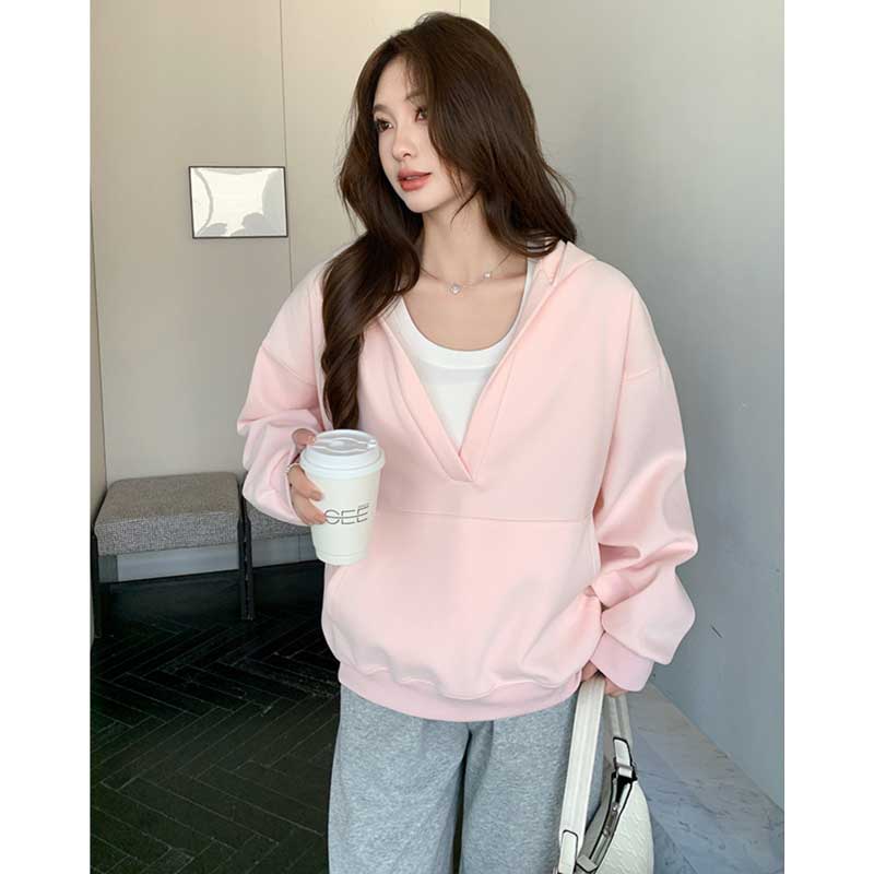 Vネックプルオーバーパーカー(7colors)