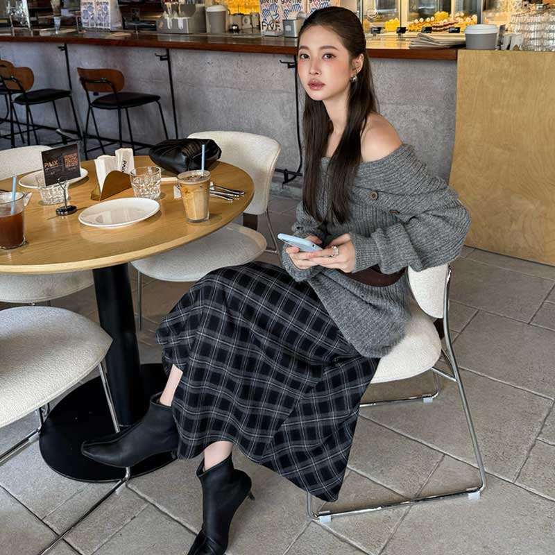 オフショルダーニットトップス(4colors)