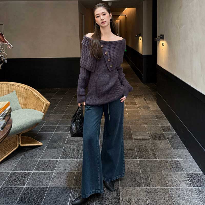 オフショルダーニットトップス(4colors)