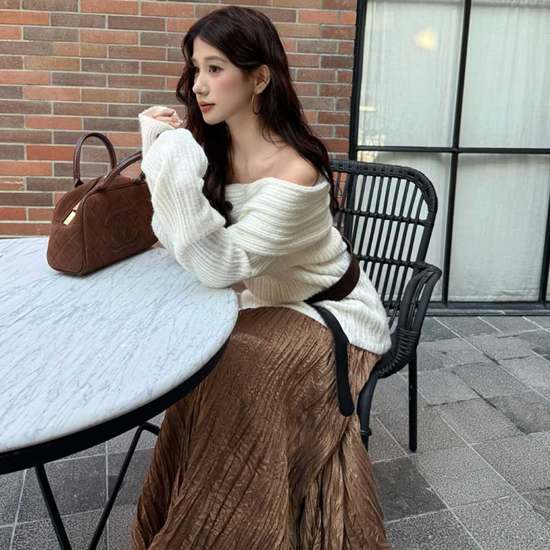 オフショルダーニットトップス(4colors)