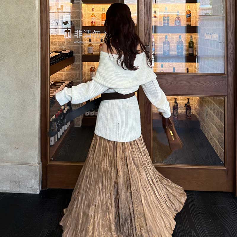 オフショルダーニットトップス(4colors)