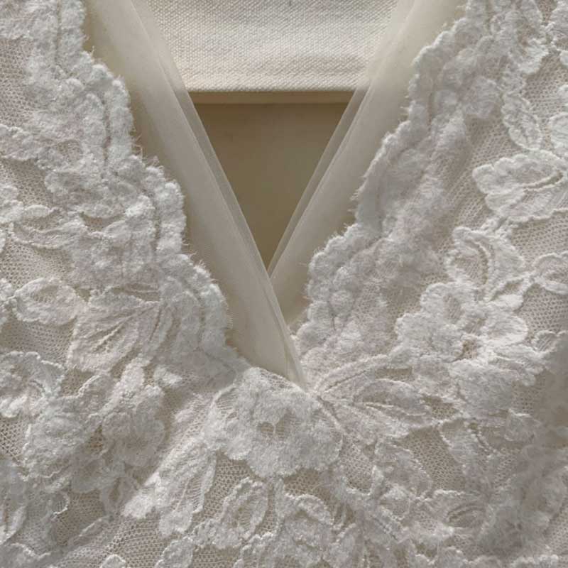 Vネックレースカットソー(2colors)