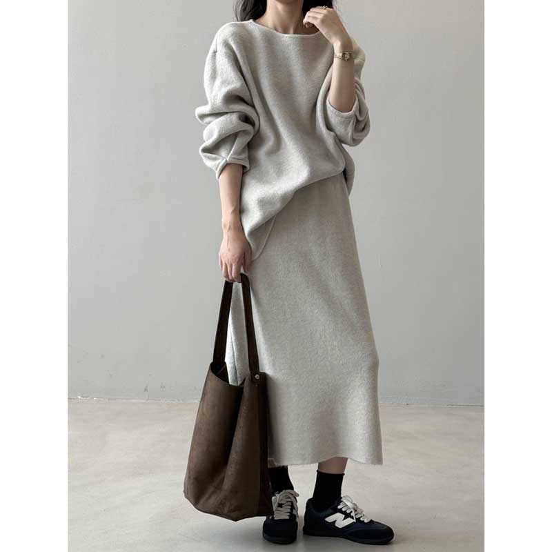 リラックスニットセットアップ(2colors)