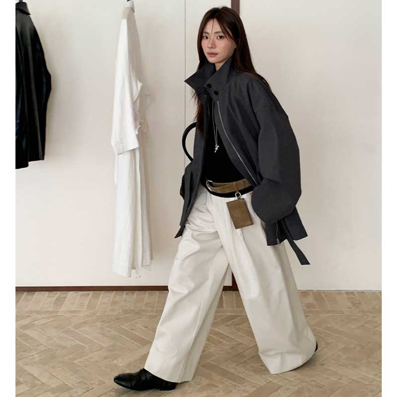 スタンドカラーショートコート(2colors)