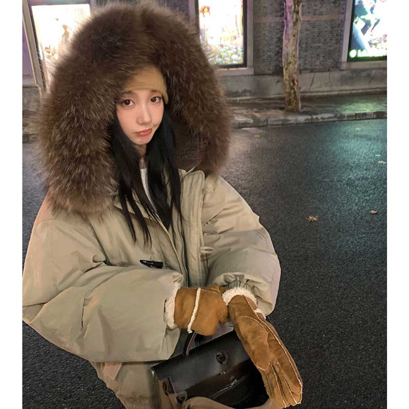 ファー付きビッグフードダウンジャケット(2colors)