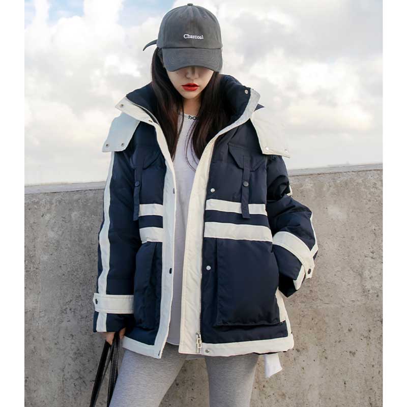 スポーティバイカラーダウンジャケット