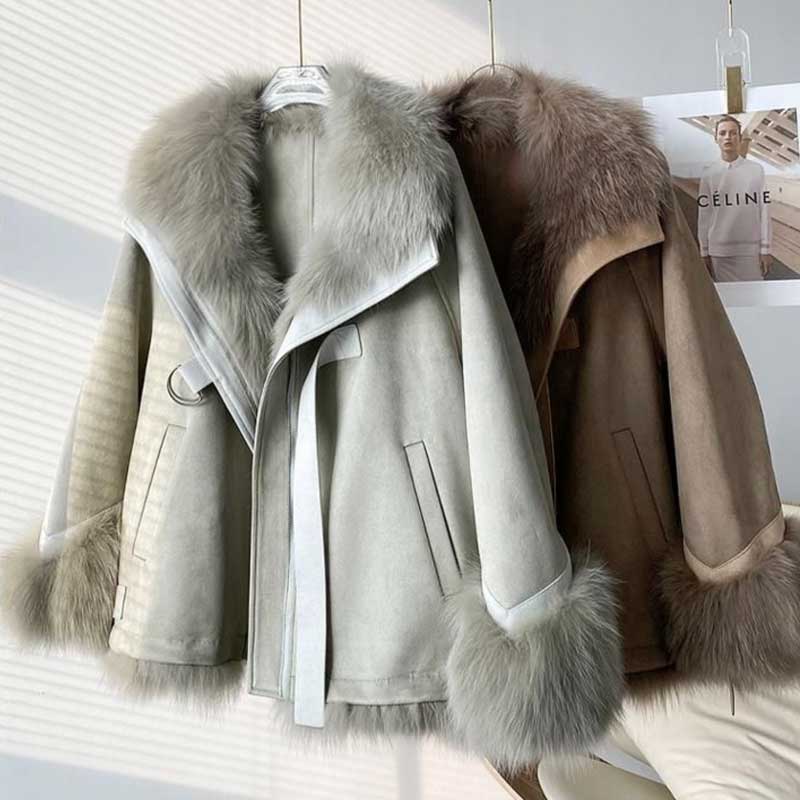 ファートリミングスエードリバーシブルコート(2colors)