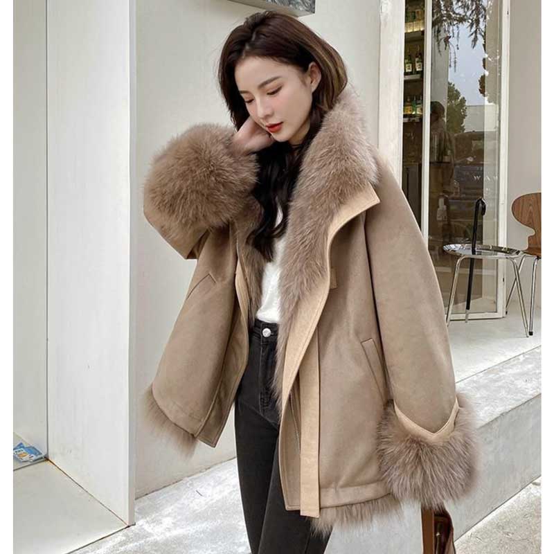 ファートリミングスエードリバーシブルコート(2colors)