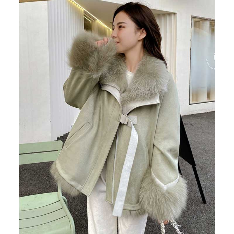 ファートリミングスエードリバーシブルコート(2colors)