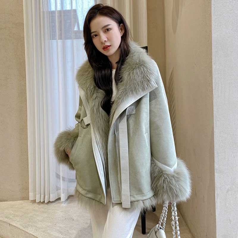 ファートリミングスエードリバーシブルコート(2colors)