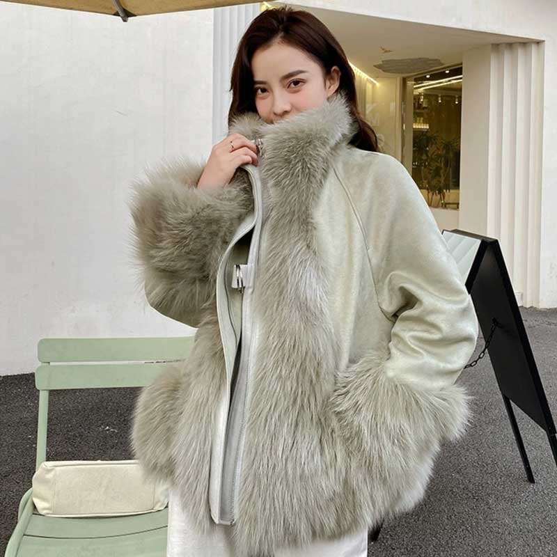 ファートリミングスエードリバーシブルコート(2colors)