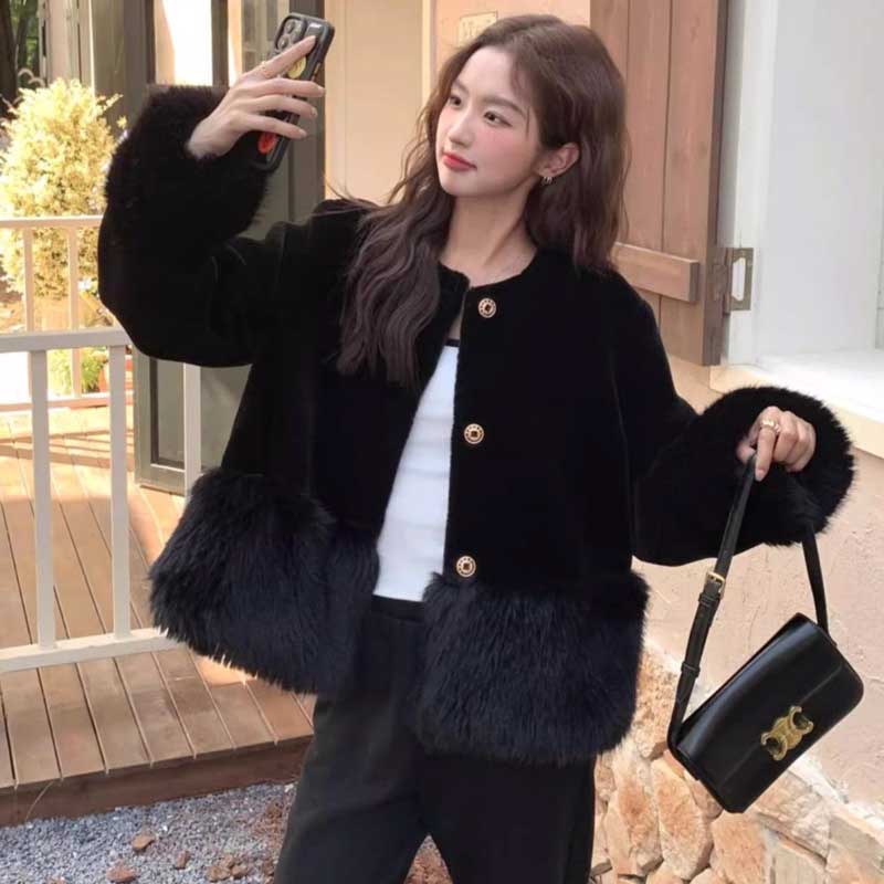 美品✨ヨリ Vネックファーショートコート ノーカラー ボア切り替え ゆったり F 楽天市場】【5H 25%OFFクーポン】ロングファー ノーカラー ショート